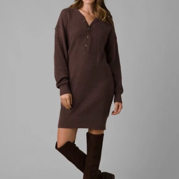 Prana Dresses & Skirts - NWT Prana Milani Henley Dress in Clove - Size Extra Small